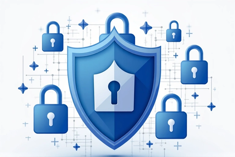 Ilustrație cu date personale securizate, simbolizând confidențialitatea și protecția datelor